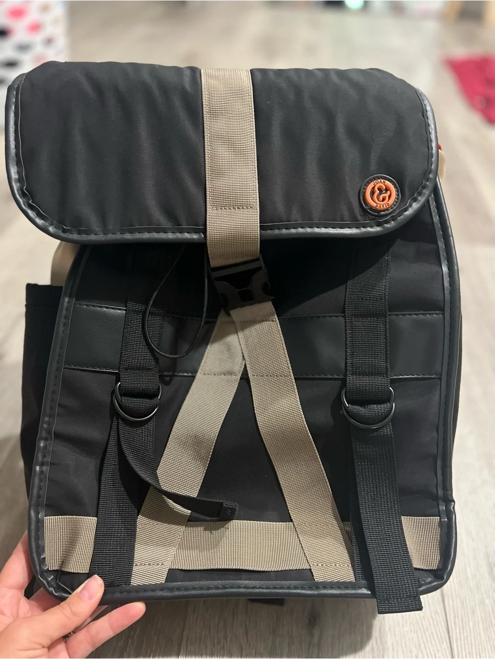 Joan & David Black and Tan 18 inch workbook Backpack